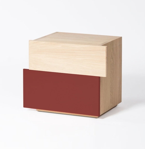table de nuit chevet originale tiroir bois massif Drugeot