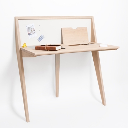 Bureau étroit pour travail à la maison meuble en bois français - Drugeot