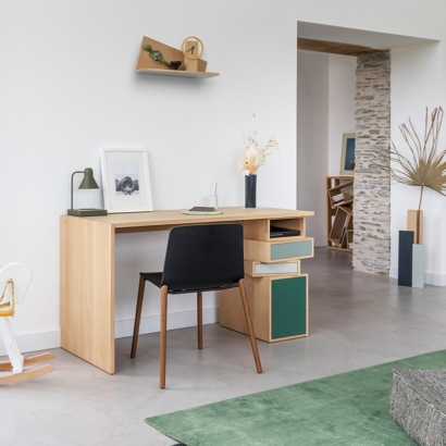 aménager coin bureau télétravail home office design meuble bois made in France