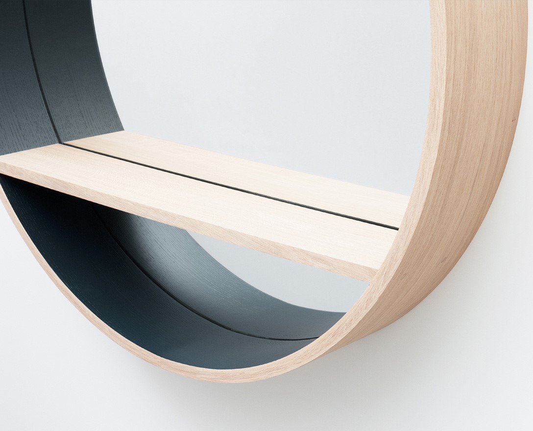 Grand miroir mural : le Miroir-Console rond en bois cintré ...