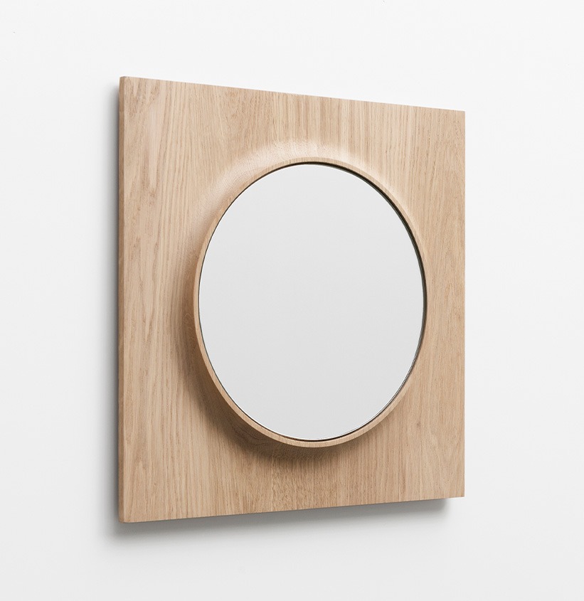 petit miroir circuit rond bois