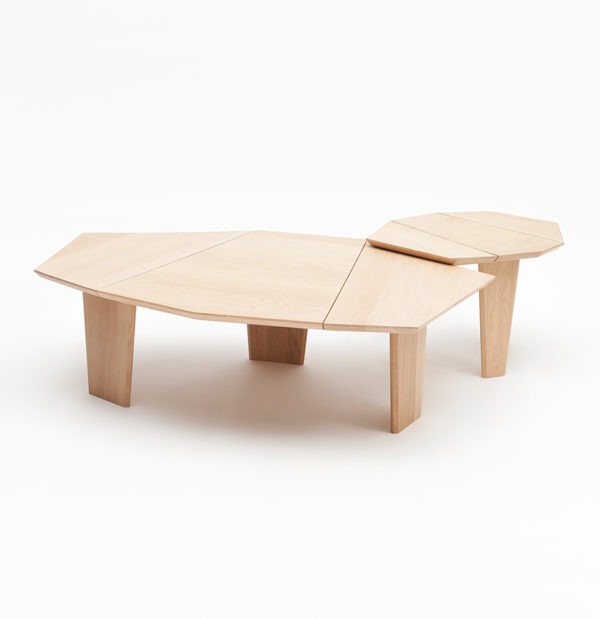 table basse gigogne Silex bois massif français mobilier design Drugeot