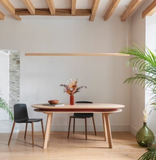 table à manger design extensible en bois chêne massif