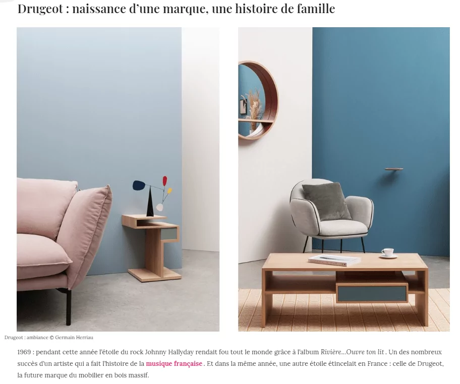 parution presse déco o magazine drugeot meuble bois made in France