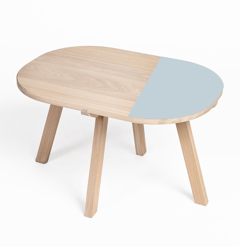 bout de canapé en bois massif naturel Aronde bleu clair chartreuse bout de canapé en bois massif naturel Aronde bleu clair chartreuse