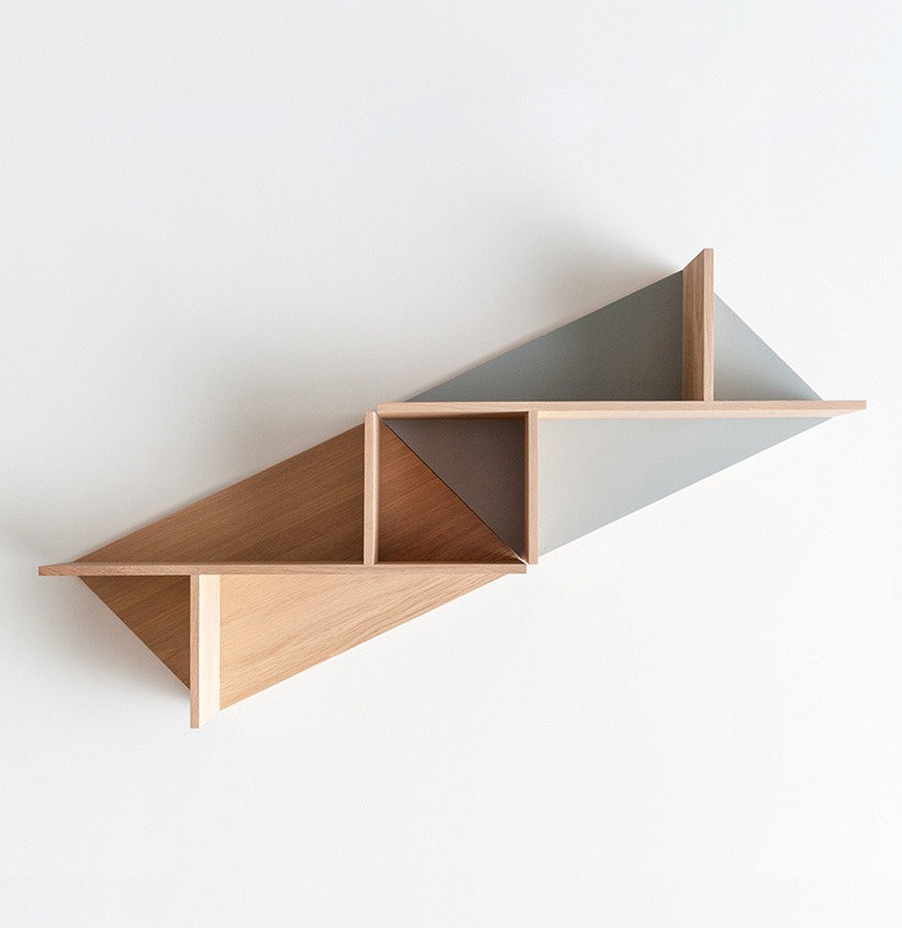 étagère modulable sur-mesure éco responsable mobilier style scandinave couleur personnalisable jeu triangle carré rangement insolite