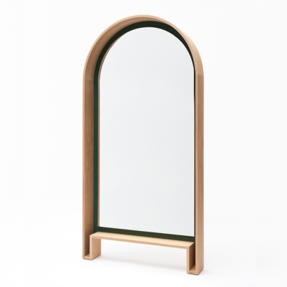 grand miroir sur pieds design en bois Bipède vert foncé selestat