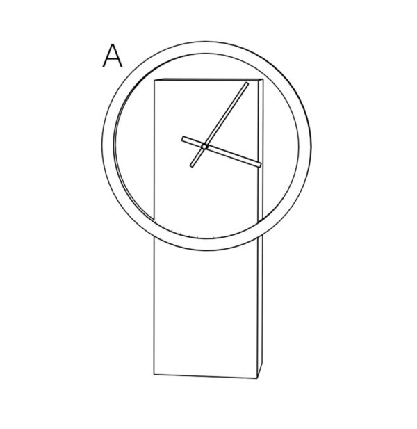 petite horloge carrée cadran ellipse couleur personnalisable mobilier sur mesure bois