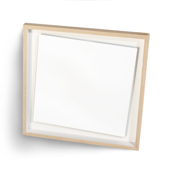 miroir design blanc float décalé