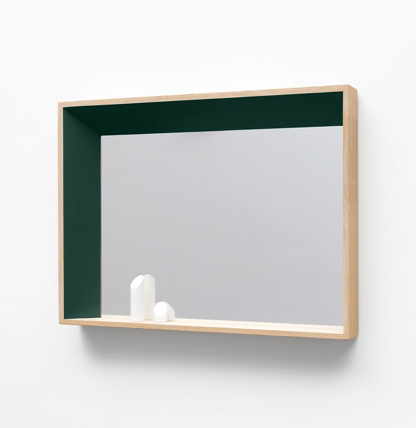 miroir rectangle aménager chambre Montessori vert sapin bois