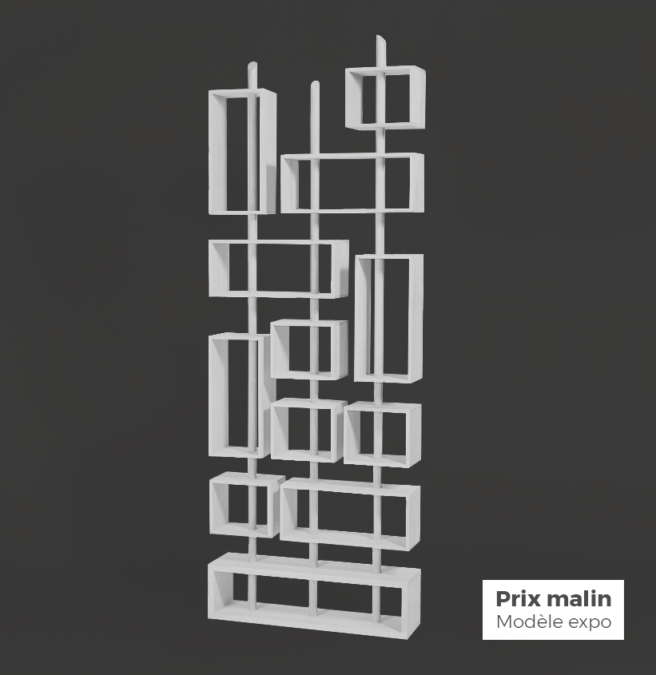 Bibliothèque 3 MÂTS – Laquée Blanc Coton