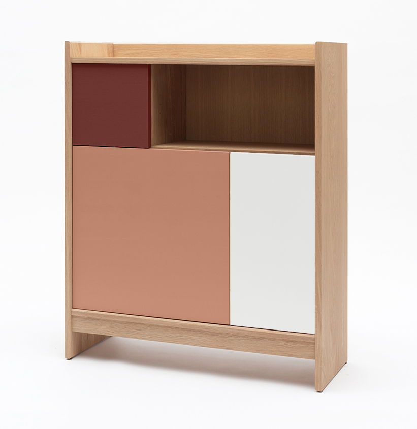 Chiffonnier Bric 90 rangements couleurs modulables meuble rangement made in France chêne massif couleurs personnalisables