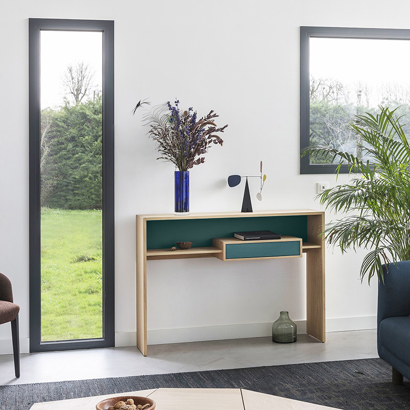 meuble appoint rangement console Mixage couleur personnalisable mobilier sur-mesure fabrication française Drugeot Manufacture