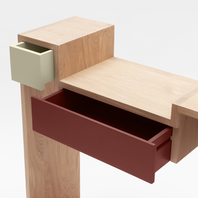 console design fabriquée en France mobilier bois massif couleur personnalisable meuble gain de place Glycine