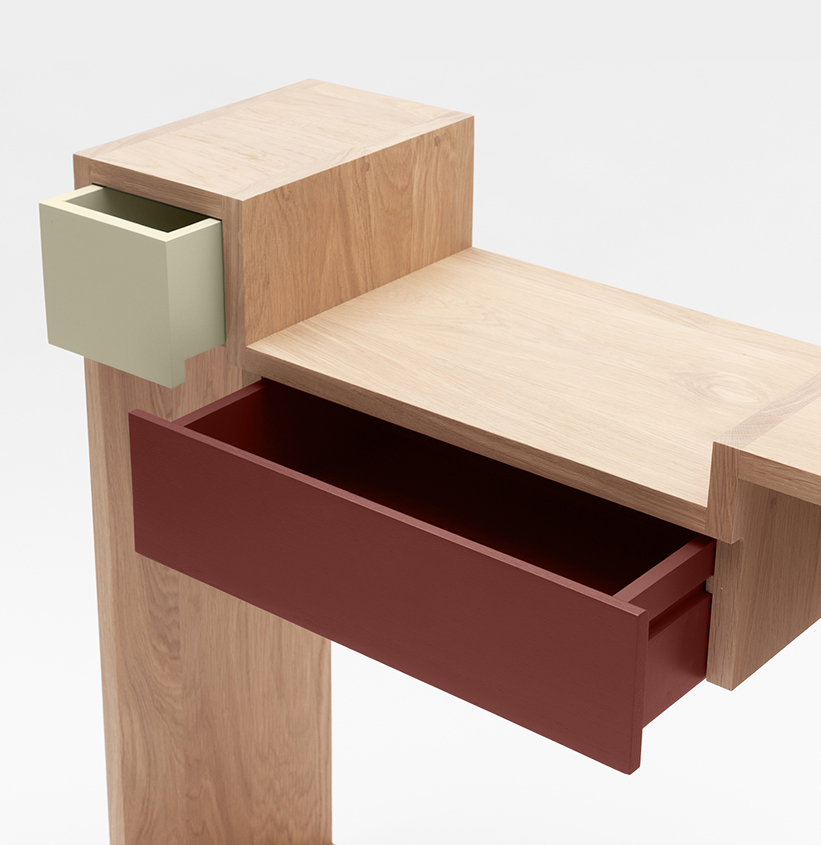 console design fabriquée en France mobilier bois massif couleur personnalisable meuble gain de place Glycine