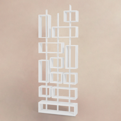 Bibliothèque 3 MÂTS - Laquée Blanc Coton