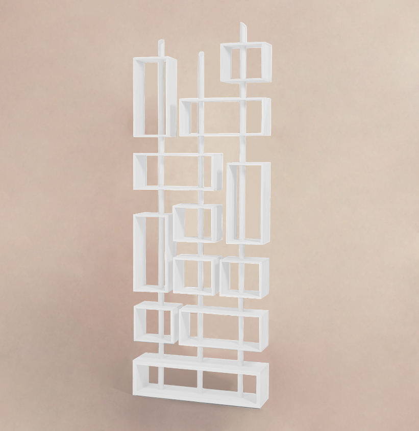 Bibliothèque 3 MÂTS - Laquée Blanc Coton