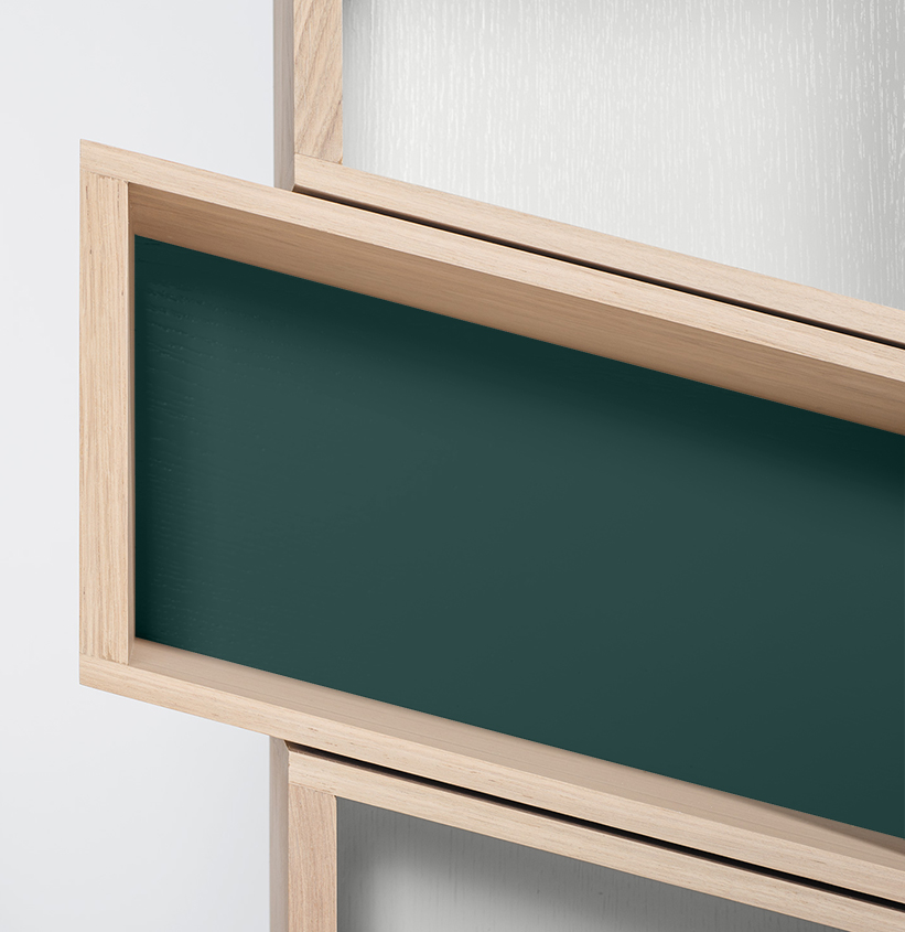 bibliothèque chêne massif français fabrication artisanale couleur laque personnalisable drugeot manufacture création slide