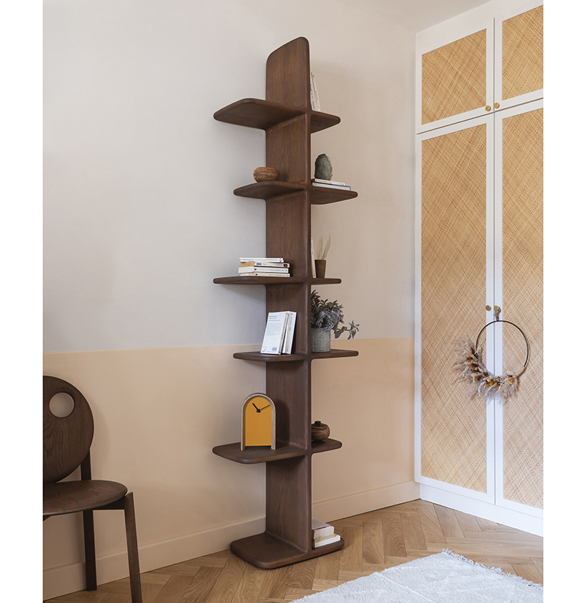 bibliothèque téhème simple noyer