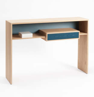 console en bois Mixage niche de rangement ouverte tiroir avec ouverte push-to-open faible profondeur