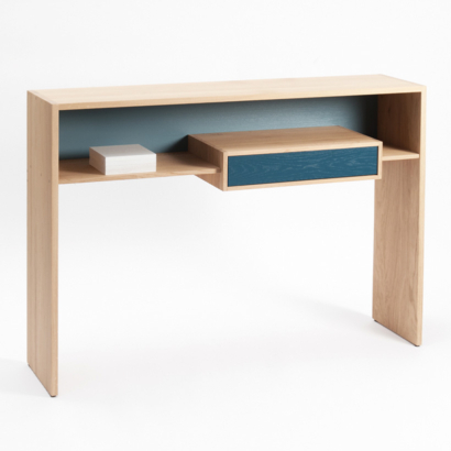 console en bois Mixage niche de rangement ouverte tiroir avec ouverte push-to-open faible profondeur