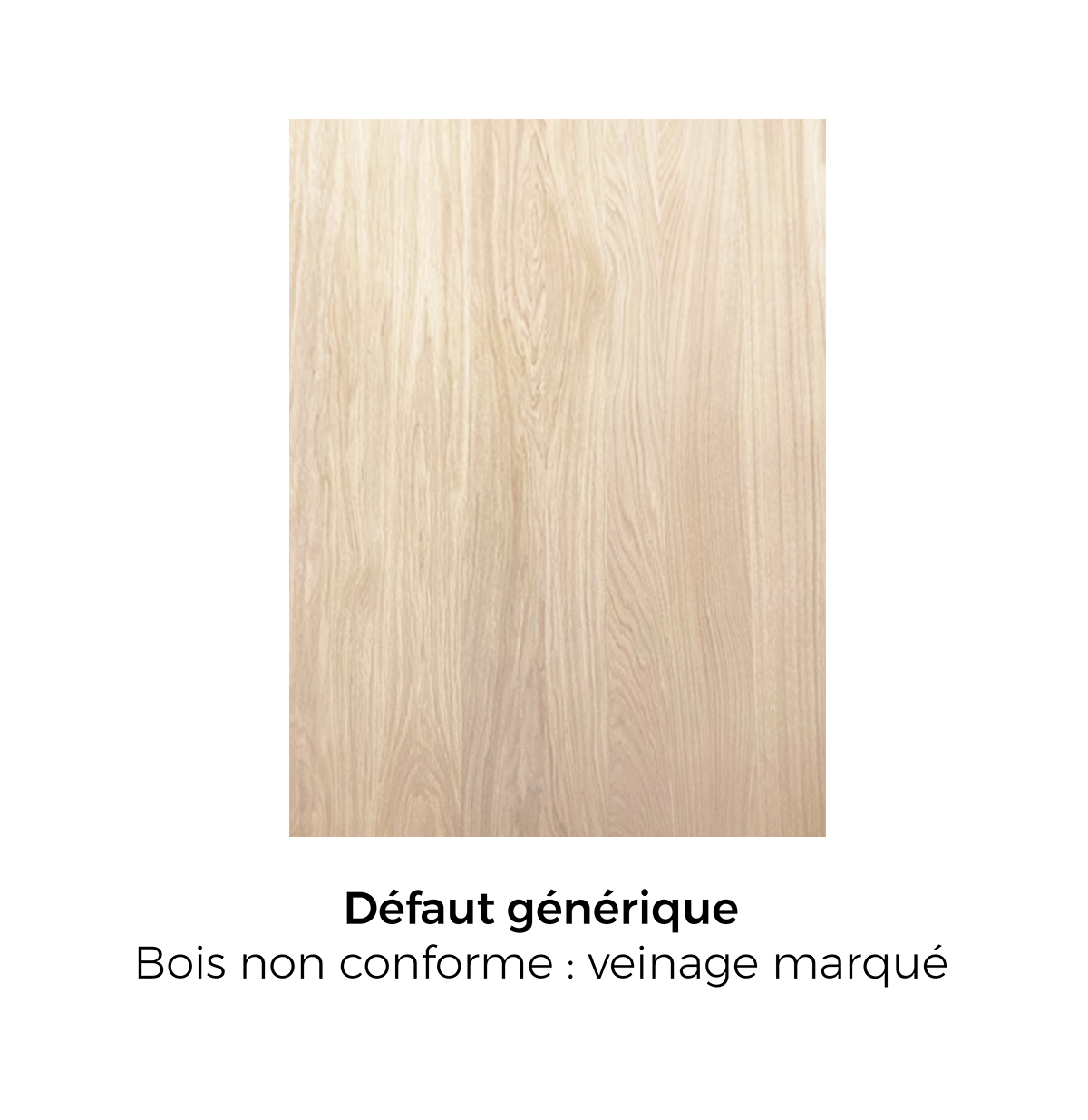 Défaut générique table Parati Motif de déclassement : bois non conforme (veinage marqué). Les couleurs peuvent varier selon les écrans.