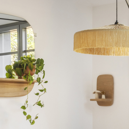 étagère murale décorative bois massif Téhème 25