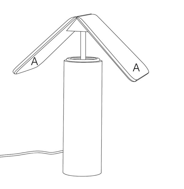 filaire dessin technique lampe à poser Cabane pour personnalisation dessus avec 14 coloris inédits