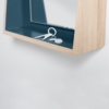 Miroir en bois massif avec tablette vide-poches miroir mural avec intérieur coloré couleur personnalisable décoration unique