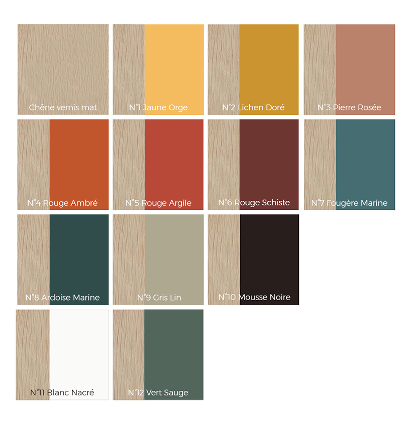 palette couleurs des laques Drugeot Manufacture envoi échantillons gratuits