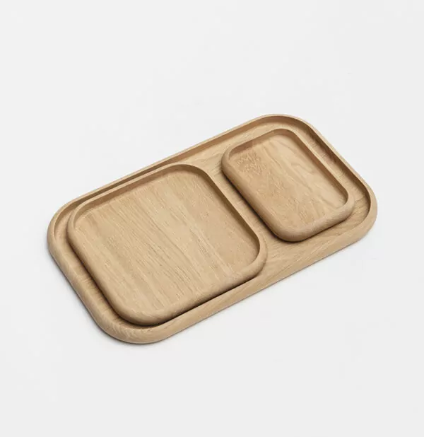 plateau décoratif chêne naturel BENTO bois clair naturel idée cadeau scandinave contemporain objet design made in Anjou