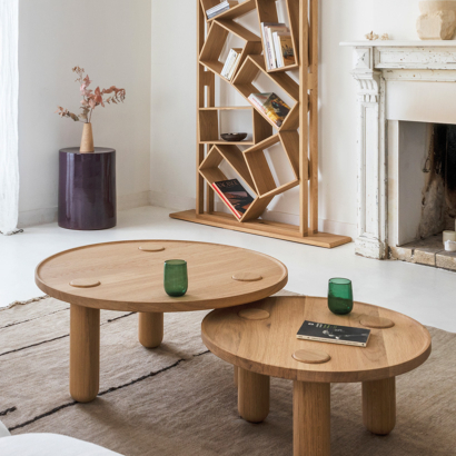 table basse Tripode design arrondi décoration inspiration nordique scandinave minimaliste forme organique